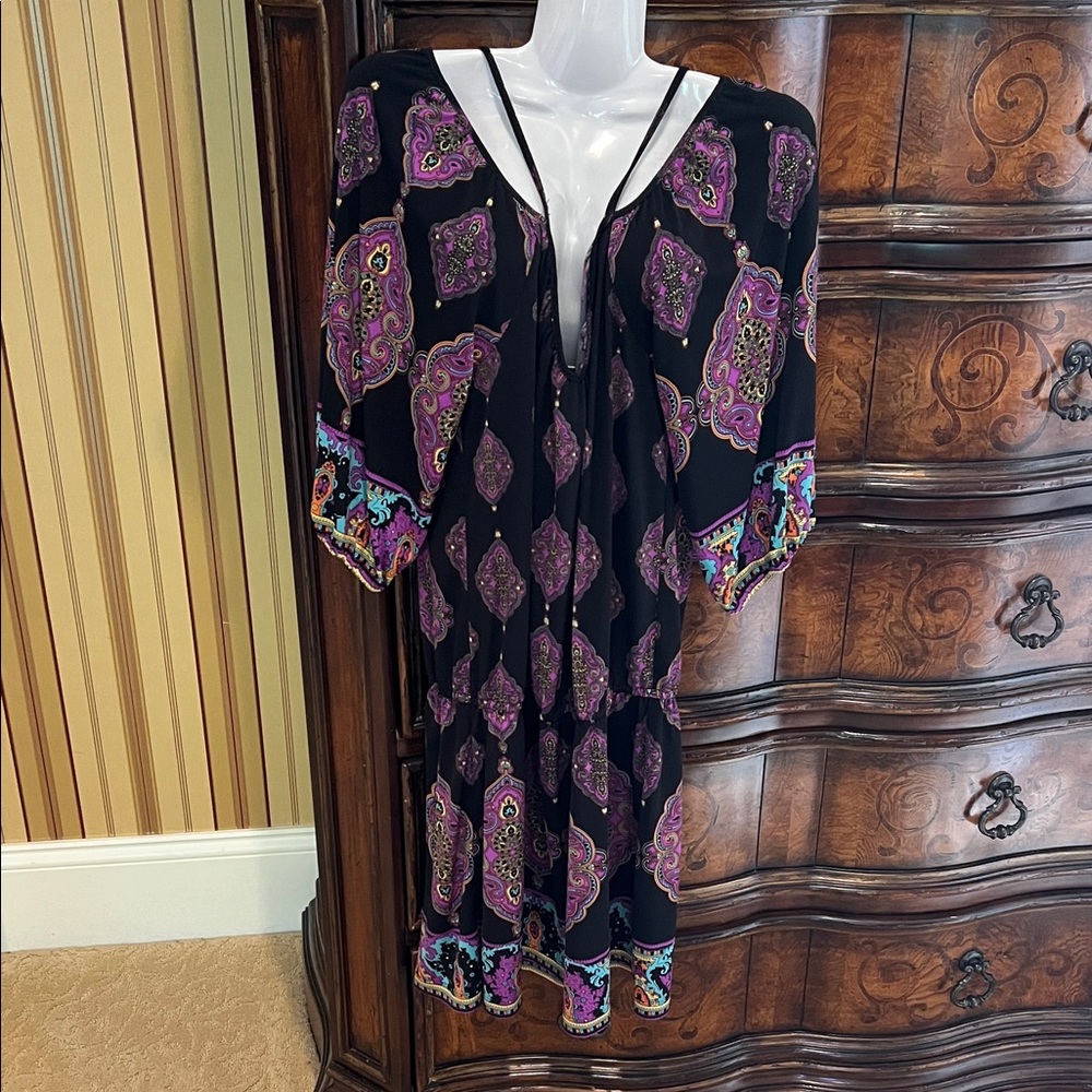 Bohemian Black and Purple Dress